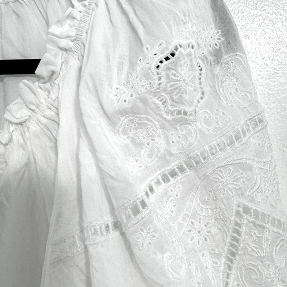 Ralph Lauren-Boho 100% cotton embroidered white tunic.Size Large - Picture 8 of 14